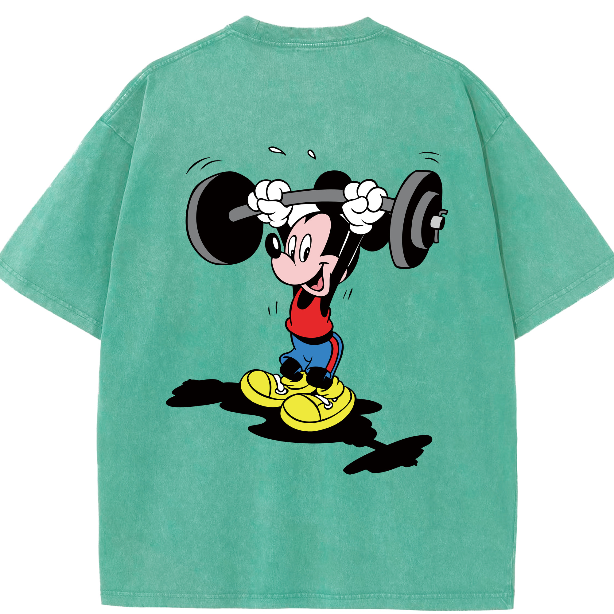 （画像用） ミッキーマウス Mickey Mouse 綿100% ヴィンテージ風 半袖Tシャツ（背面プリント）